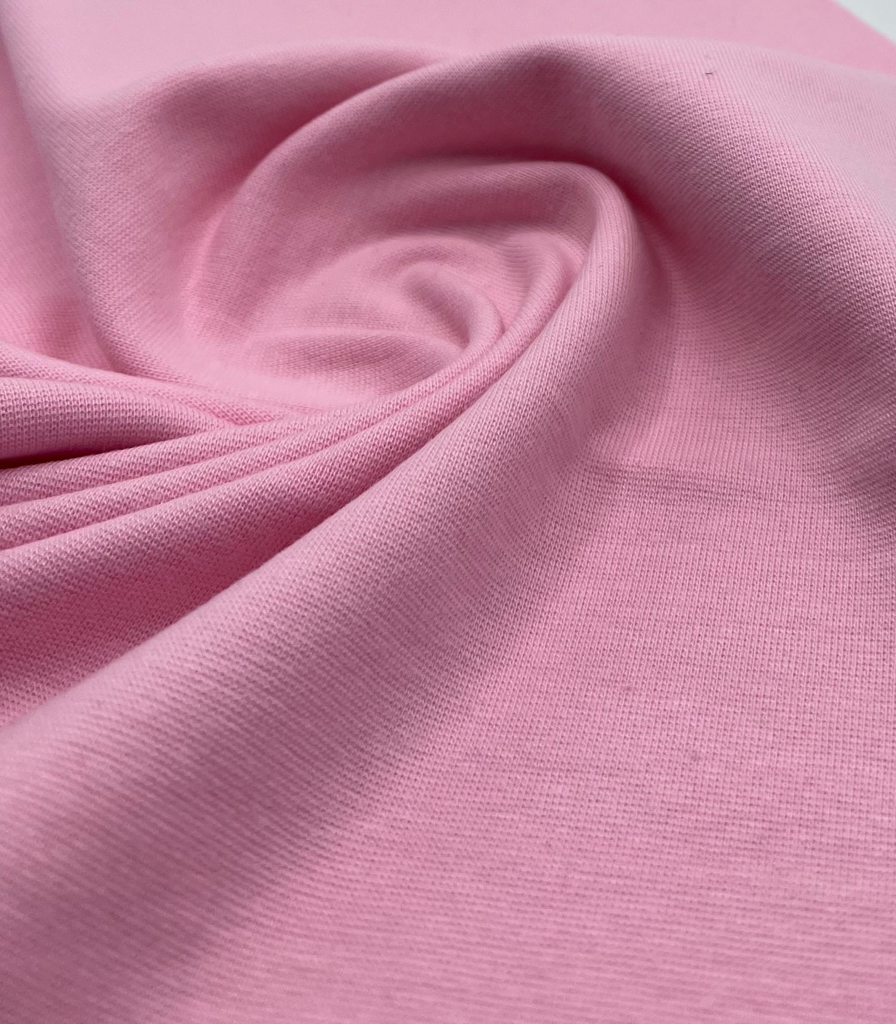 Pink Jersey Cuffing Ribbing Fabric 270 GSM Cotton Knit 70cm Wide - T9 Fabrics